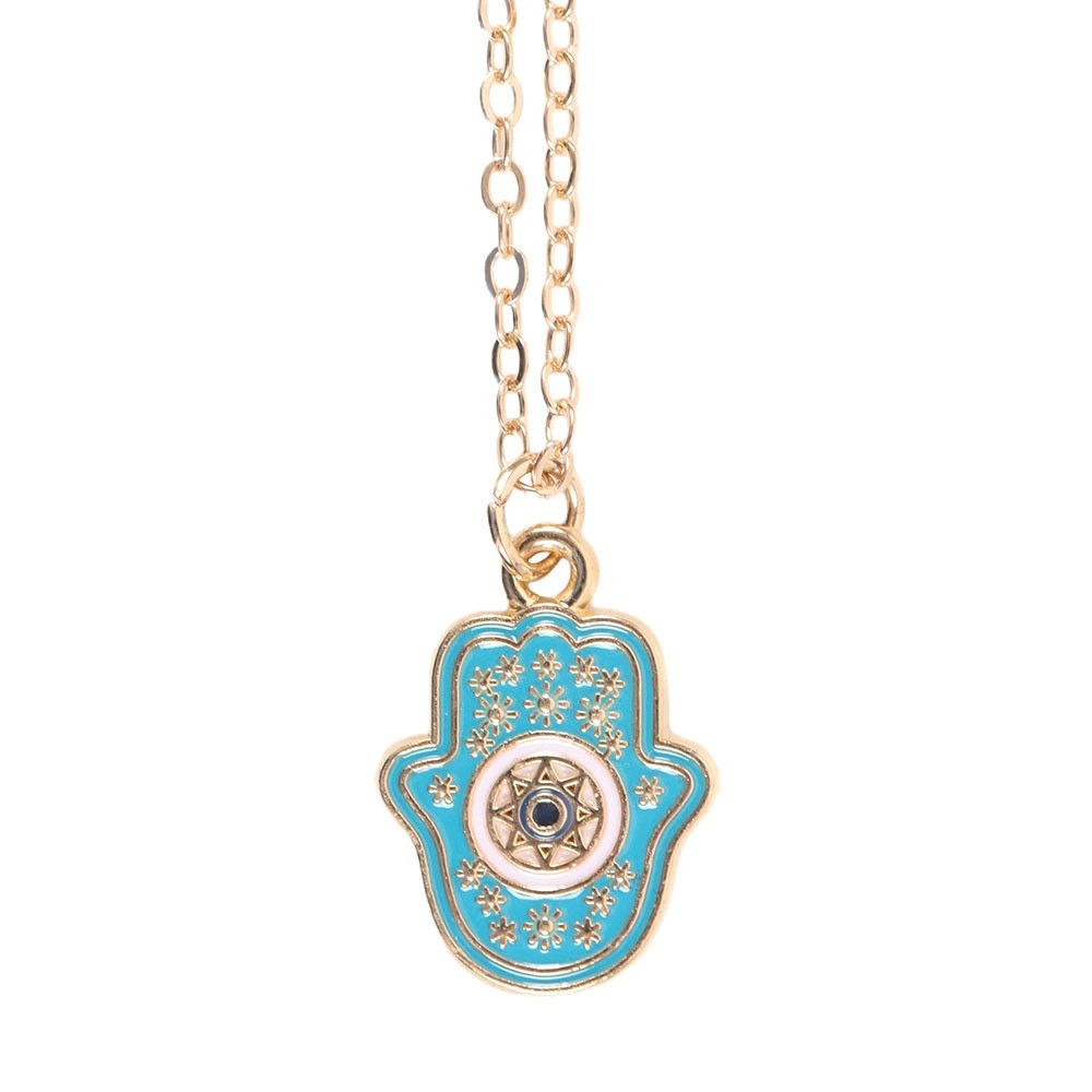 Something Different - Hand of Hamsa Karte mit Halskette - Blau